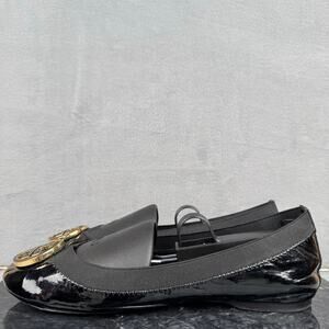 Tory Burch Caroline Black Patent Leather Flat Ballet Shoes Women’s Size 6.5M US